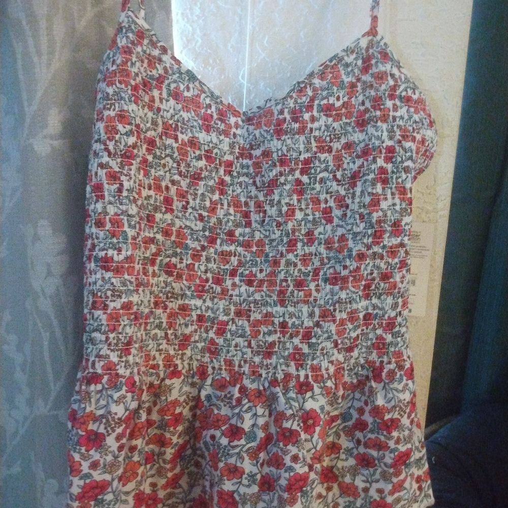 Smocked peplum cami
